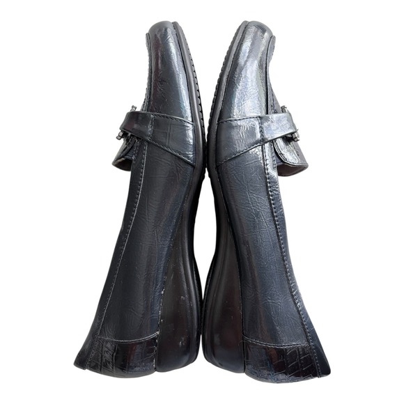 Life Stride Shoes Womens‎ 9 M Dempsey Flats Black Croc Imprinted Buckle Accent - Picture 5 of 9